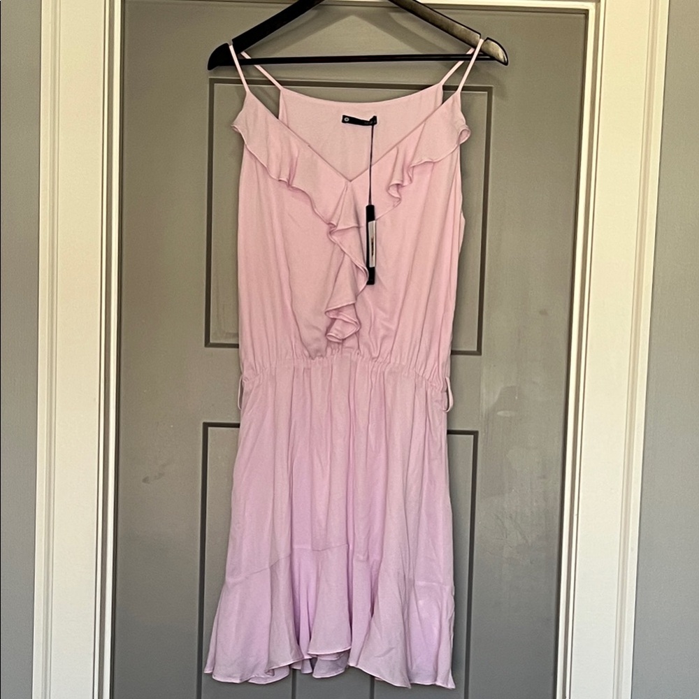 krisa Lavender Ruffle Cami Dress Size Medium NWT Retail $249